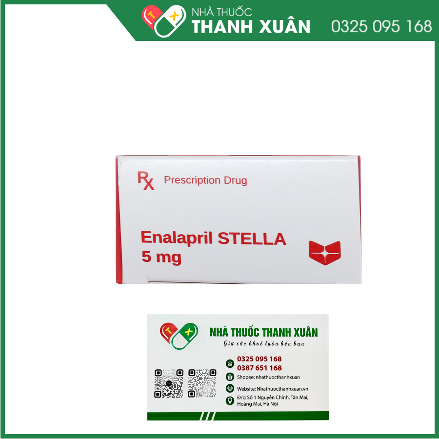 Enalapril Stella 5 mg điều trị tăng huyết áp, suy tim sung huyết